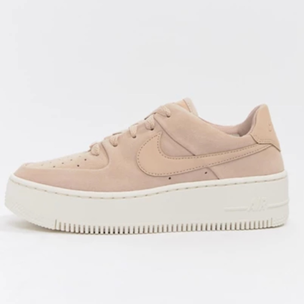 Nike Air Force 1 Sage Pale Pink Suede Sneakers